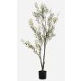 Artificial olive tree LONIRB with fruit, artificial trunk, crossdoor, 5ft/140cm