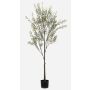 Artificial olive tree LONIRB with fruit, artificial trunk, crossdoor, 6ft/175cm