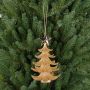 Christmas tree hanger RION with star, acrylic, glitter, gold, 4.7"/12cm, Ø3.5"/9cm