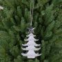 Christmas tree for hanging RION with star, acrylic, glitter, white-silver, 4.7"/12cm, Ø3.5"/9cm