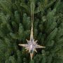 Christmas star Decoration MABOU, hanger, glitter, gold, 3.9"/10cm, Ø3.9"/10cm