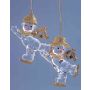 LILLA decorative acrylic snowman hangers, 2 pieces, glitter, gold, 3x8cm