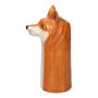 Single stem vase in the shape of a fox FREDDIE made of ceramic, orange-white, 5.8"x4.8"x12"/14.7x12.2x30cm