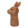 Single stem vase in the shape of a rabbit BUNCHY made of ceramic, brown, 5.7"x5"x11"/14.5x12.7x28.5cm