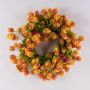 Artificial hop wreath MABILA with holly berries, orange, Ø16"/40cm