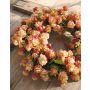 Artificial hop wreath MABILA with holly berries, orange, Ø16"/40cm