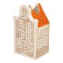 Decorative haus Flower vase homen with motif, ceramic, beige-orange, 11,5x10,2x22cm