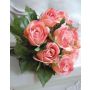 Artificial rose bunch JASCHA, pink, 10"/25cm, Ø10"/25cm