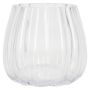 Candle glass JOTTEN ribbed, clear, 4.7"/12cm, Ø5.2"/13.3cm