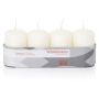 JENARO Advent wreath pillar candles, 4 pieces, ivory, 8cm, Ø5cm, 18h – Made in Germany