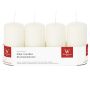 JENARO Advent wreath pillar candles, 4 pieces, ivory, 10 cm, Ø5 cm, 23 hours – Made in Germany