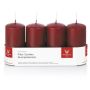 JENARO Advent wreath pillar candles, set of 4, burgundy, 10 cm, Ø 5 cm, 23 hours – Made in Germany