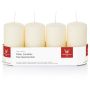 JENARO Advent wreath pillar candles, set of 4, biscuit, 10cm, Ø5cm, 23h – Made in Germany