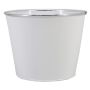 Zinc plant pot FYNAS, white, 3.8"/9.7cm, Ø4.8"/12.3cm