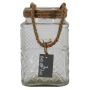 Lantern MELMY with cord, diamond pattern, clear, 19,5cm, Ø11cm