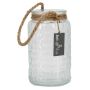 Lantern KAPPY with cord, pattern, clear, 18,5cm, Ø11cm