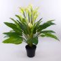 Artificial flower Zantedeschia LAURENCE, white, 4ft/130cm, 3.1"x5.1"/8x13cm