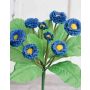 Artificial daisy PEGGY, on spike, blue, 10"/25cm