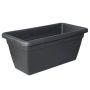 Flower box TOULA made of plastic, with holes, anthracite, 3ftx18"x16"/99x45x40cm
