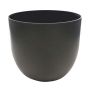 Round plant pot ANOUCK made of recycled plastic, anthracite, 13"/32,5cm, Ø15"/39cm