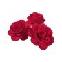 Wood Decorative blossoms Roses DELPHINE, 5 pcs, red, Ø5cm