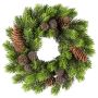 Decorative fir wreath BAVRO with cones, green, Ø10"/25cm
