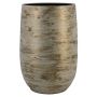Ceramic vase RODYN ribbed, gradient, white-gold, 50cm, Ø32cm