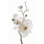 Artificial magnolia spray MALBINE, white, 20"/50cm, Ø2.8"-3.9"/7-10cm
