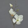 Artificial magnolia spray MALBINE, cream, 20"/50cm, Ø2.4"-4"/6-10cm