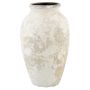 Ceramic vase SENTIF textured, antique white, 50cm, Ø26cm