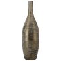 Ceramic vase Decorative bottle RODYN ribbed, gradient, brown, 80cm, Ø23cm