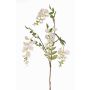 Artificial wisteria spray SOULA with blossoms, white, 31"/80cm, Ø2.8"-3.1"/7-8cm