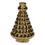 Decorative bottle Fir tree BRIXON, dots pattern, ceramic, gold-metallic, 15,5cm, Ø9,8cm