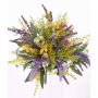 Spring bouquet ERIFE with lavender, buttercup, daisy, forget-me-not, multicoloured, 10"/25cm, Ø8"/20cm