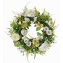Spring wreath FAHIRA with ranunculus, daisies, cream, Ø10"/25cm