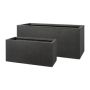 Rectangular flower box KIRIMA, 2 pieces, fibreglass, anthracite, 24"x11"x11"/60x28x28cm, 31"x14"x14"/80x35x35cm