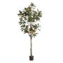 Artificial Yulan magnolia BELLITA, artificial stem, green-olive, 7ft/210cm