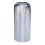 ALBURGIS glass vase with grooves, silver metallic, 20cm, Ø8.7cm