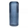 ALBURGIS glass vase with grooves, blue-clear, 25 cm, Ø 10 cm