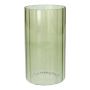 BLANDINA decorative vase, glass, ribbed, green-transparent, 18cm, Ø10cm