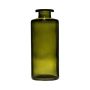 Glass Bottle vase EMANUELA, grain, olive green-clear, 13cm, Ø5,4cm