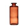 Glass Bottle vase EMANUELA, grain, salmon-clear, 5.1"/13cm, Ø2.1"/5.4cm