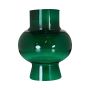 Glass Flower vase DOLGAF, petrol green, 6.9"/17.5cm, Ø5.8"/14.8cm