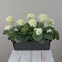 FLOREANA artificial geraniums in a window box, set of 3, white, 40x15x35cm