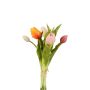 Artificial flowers tulips Bouquet LEANA, pink-orange, 12"/30cm, Ø8"/20cm