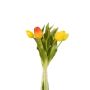 Artificial flowers tulips Bouquet LEANA, yellow-green-orange, 12"/30cm, Ø8"/20cm