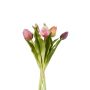Artificial flowers tulips Bouquet LEANA, pink-peach-violet, 12"/30cm, Ø8"/20cm