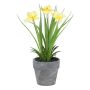 Artificial flower Narcissus ZORKLEM in decorative pot, yellow, 7"/18cm
