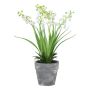 Artificial flower Lily of the valley ZORKLEM in decorative pot, white, 9"/22cm