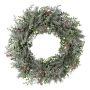 Decorative wreath of eucalyptus, fir and cypress CAVRO, frosted, cones, white-green, Ø20"/50cm